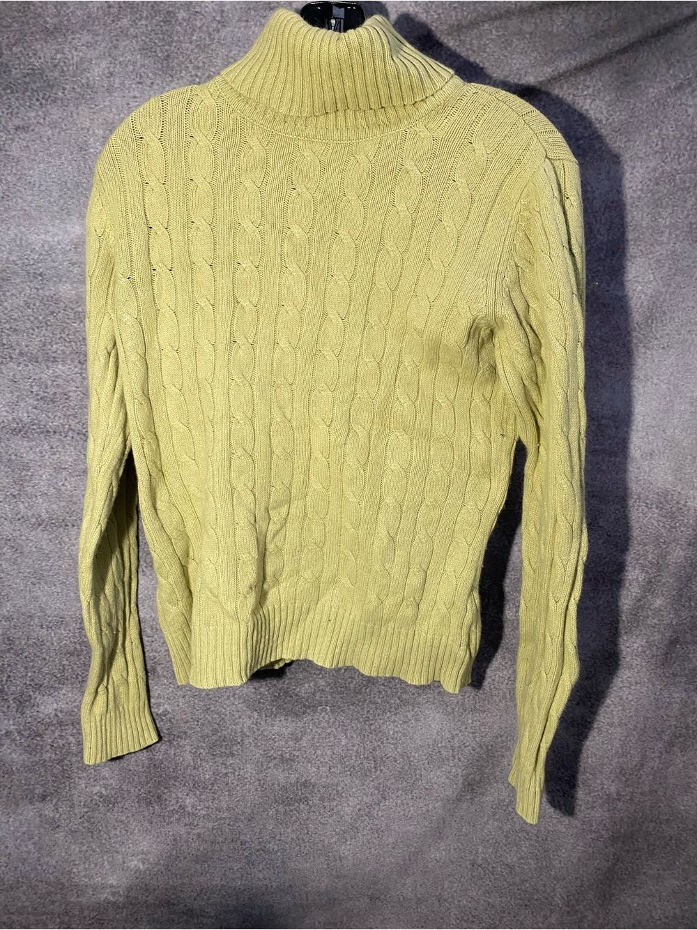 Women's Cable Knit Turtleneck Sweater Long Sleeve Light Sage / Pistachio Green